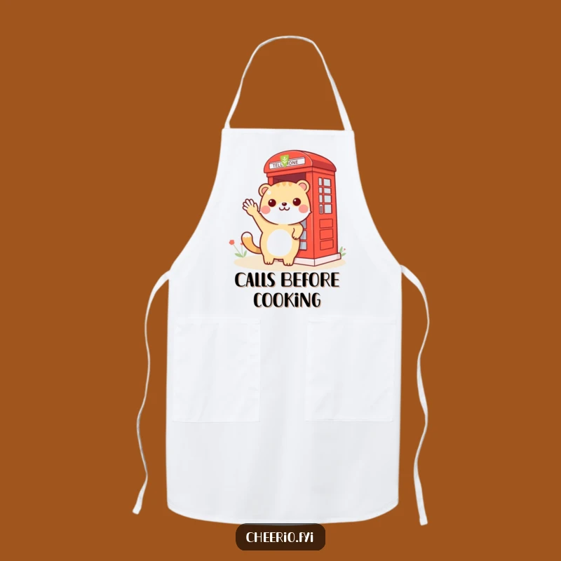 Funny Animal Phone Booth Apron: Cook with a Smile and a Wave