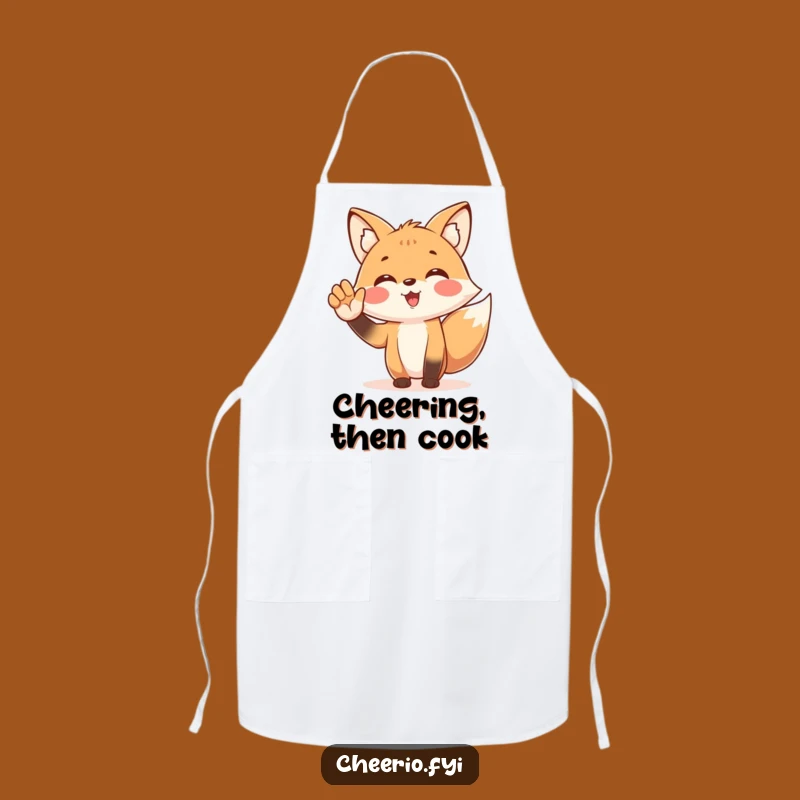 Funny Fox Cheering Apron: Fanatic Chef, Cooking Humorous Gift