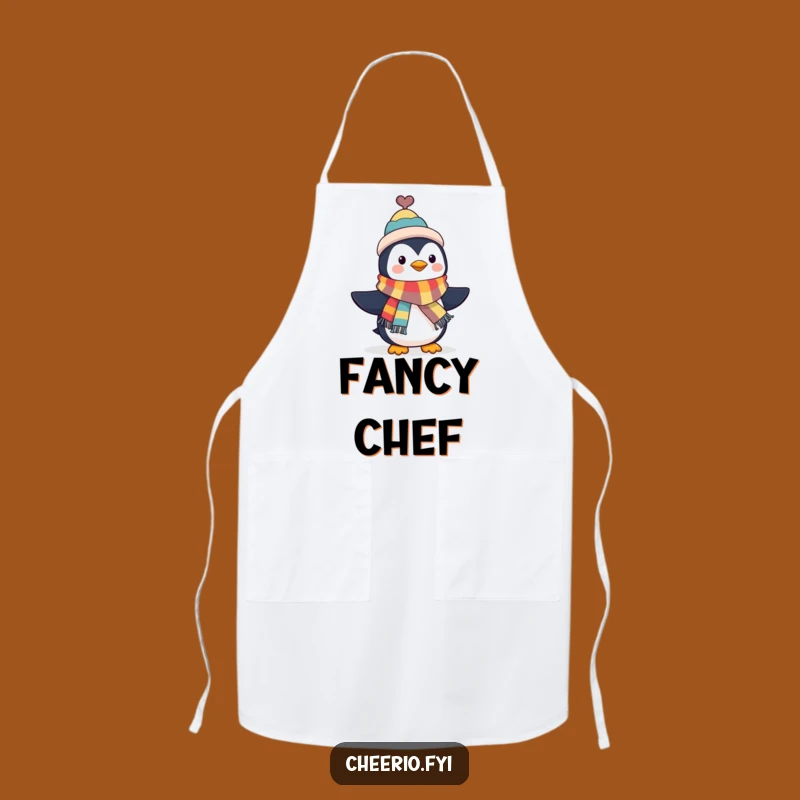 Funny Penguin Top Hat Apron - Dapper Chef Kitchen Gift