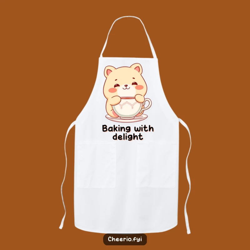 Funny Chubby Cat Apron: Delightful Tea Time in the Kitchen
