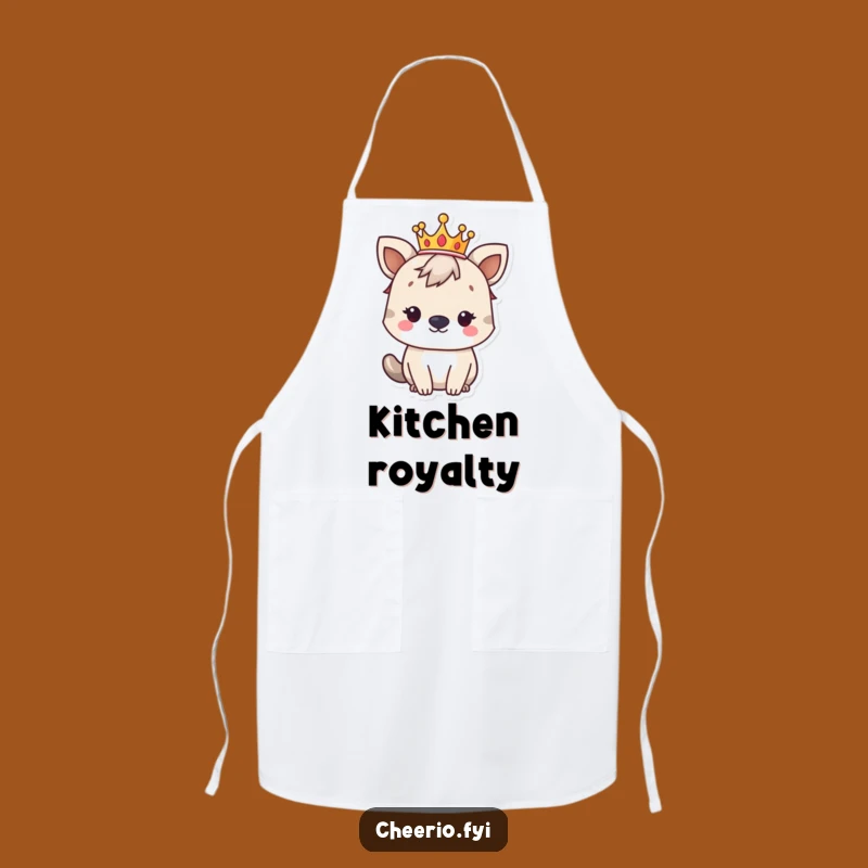 Funny Regal British Animal Crown Apron - Hilarious Royal Kitchen Gift