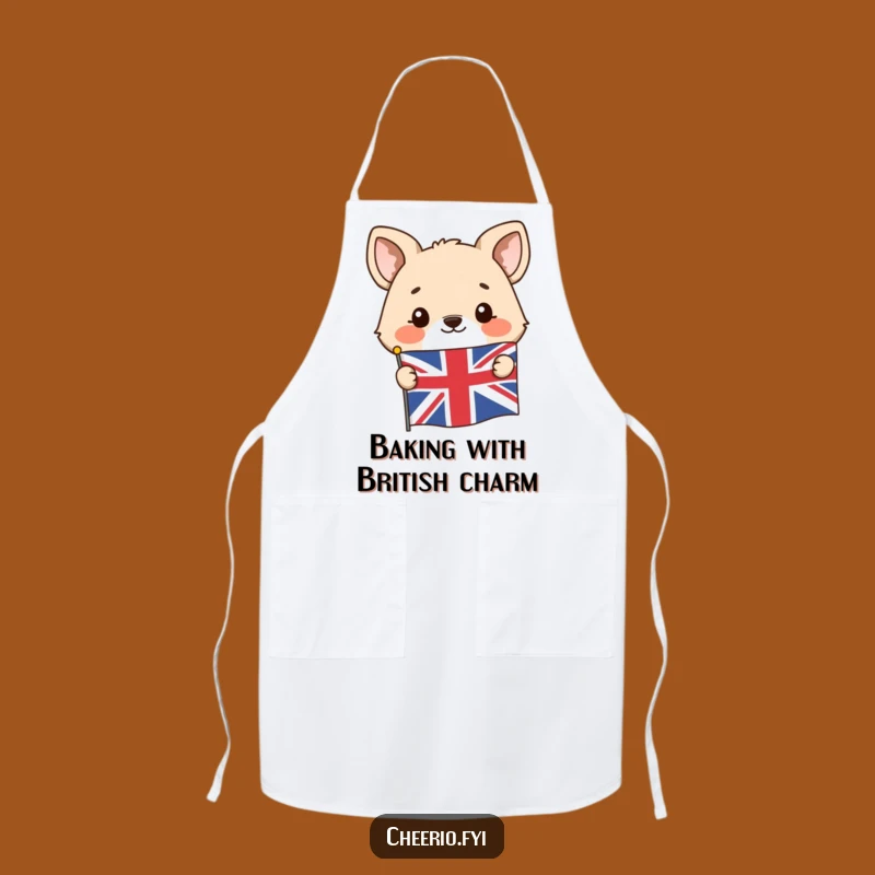 Funny Union Jack Animal Apron: Kitchen Apron with Peeking Character, Great Funny Gift