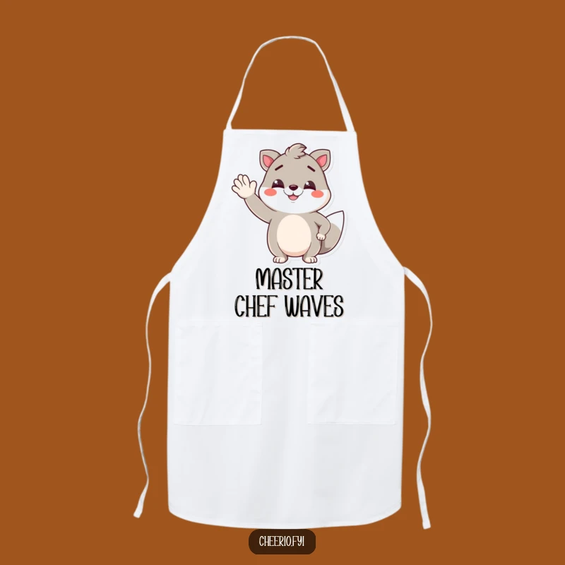 Funny Jaunty Wave Animal Apron: Smirking Chef Pal, Cooking Humorous Gift