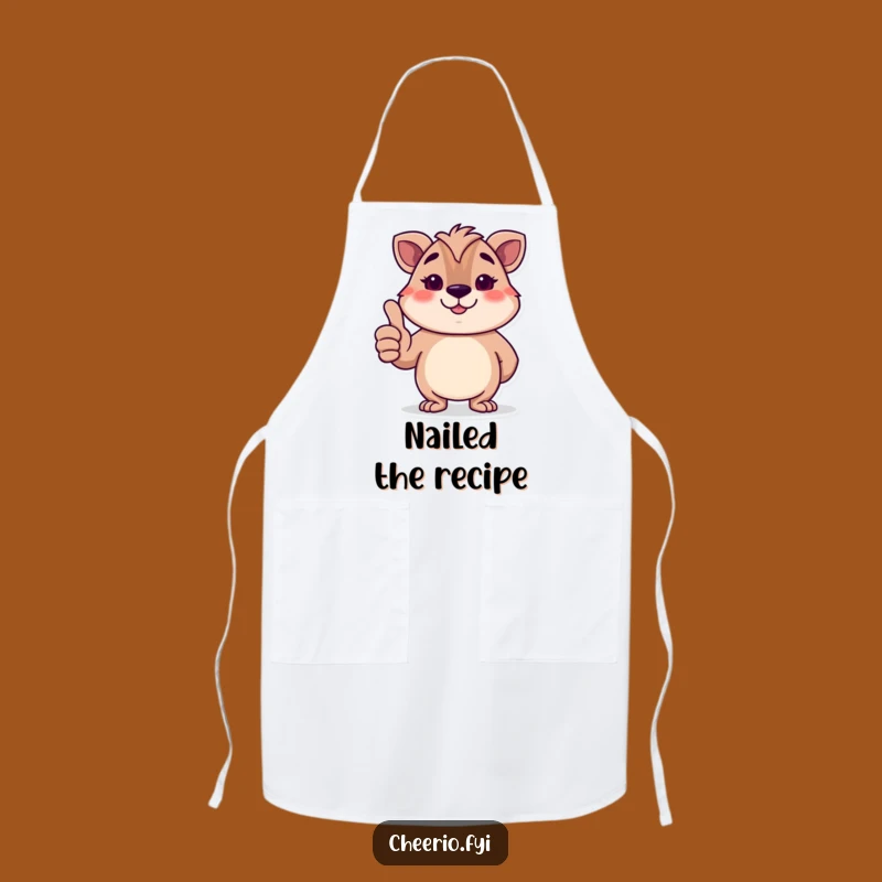 Funny Dignified Animal Thumbs-Up Apron: Kitchen Approval & Fun, Ideal Funny Gift!