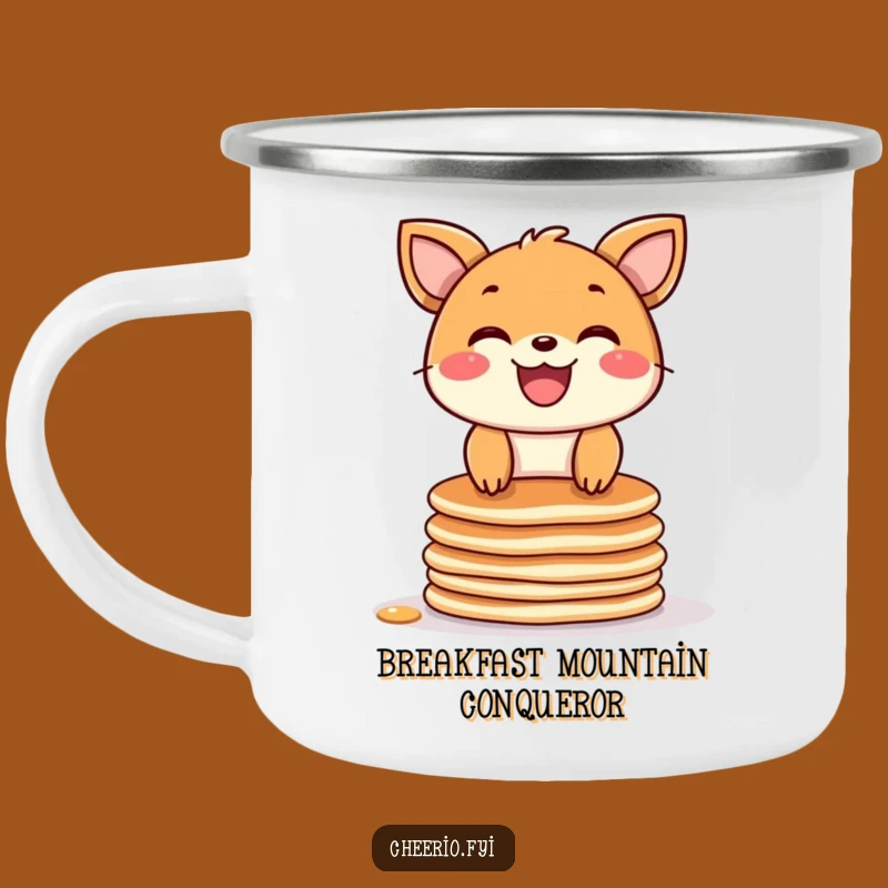 Funny Pancake Animal Camping Mug: Grin & Stack - Adventure Fuel & Funny Gift