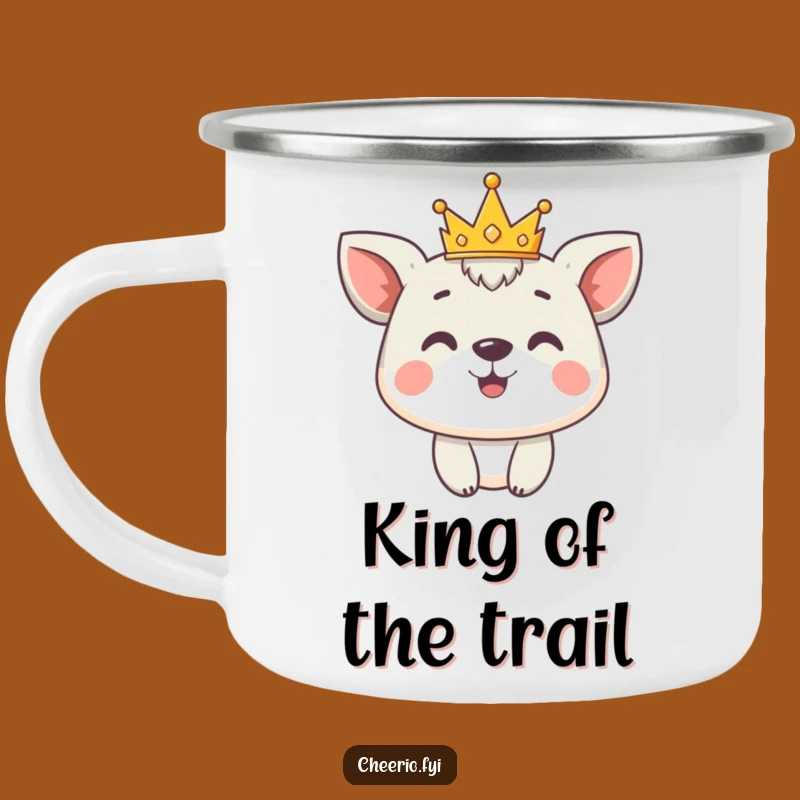 Funny Animal Camping Mug: Crowned Explorer, Royal Adventure