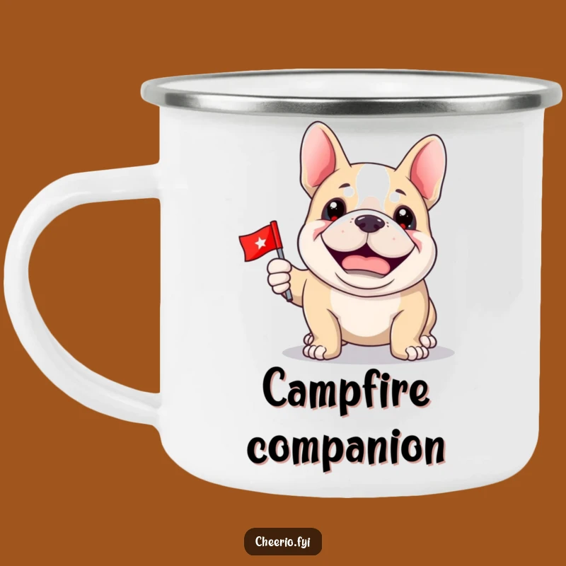 Funny Bulldog Flag Camping Mug: Proud Dog - Outdoor Patriotic Gift