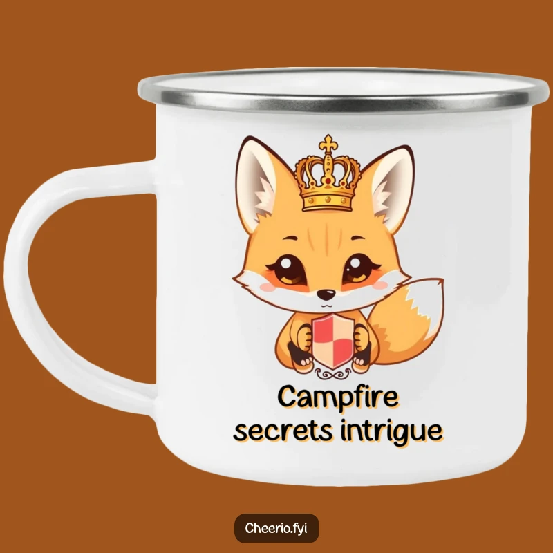 Funny Curious Fox Crest Camping Mug - Durable & Hilarious Royal Drinkware