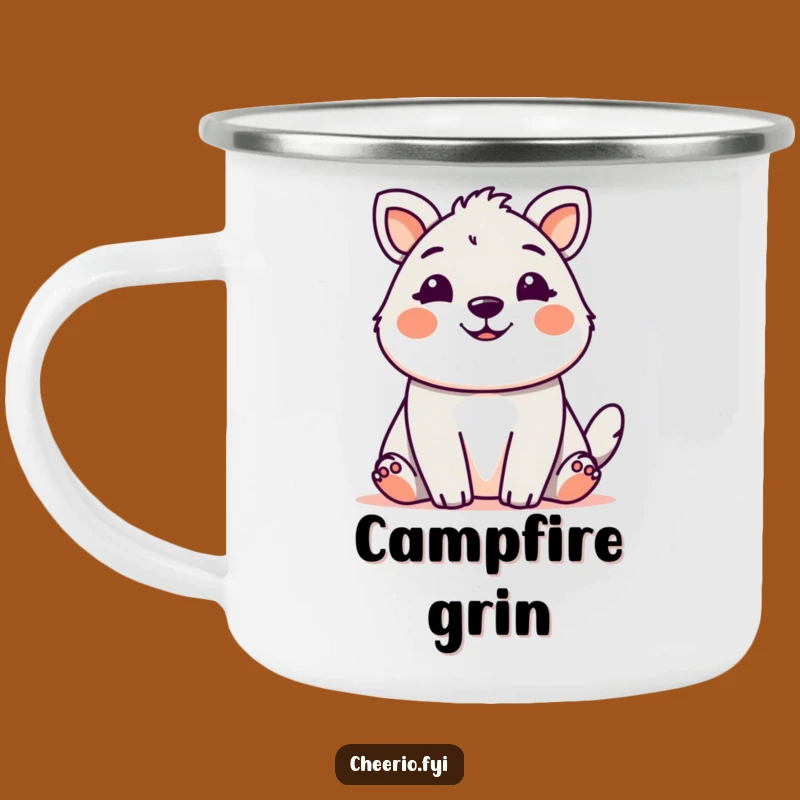 Funny Cute Animal Grin Camping Mug: Adventure Fuelled by Smiles