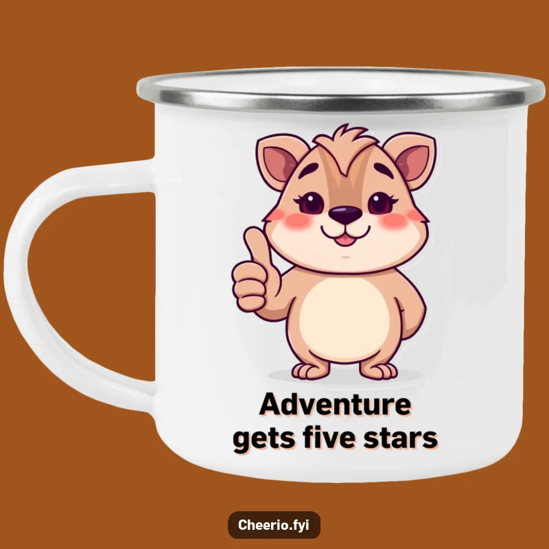 Funny Dignified Animal Thumbs-Up Camping Mug: Outdoor Approval & Humor!