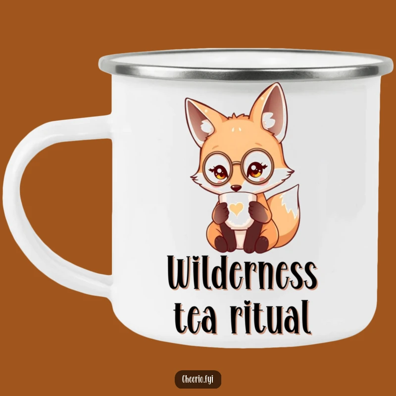 Funny Fox Monocle Tea Camping Mug, Sophisticated Sip Outdoor Gift