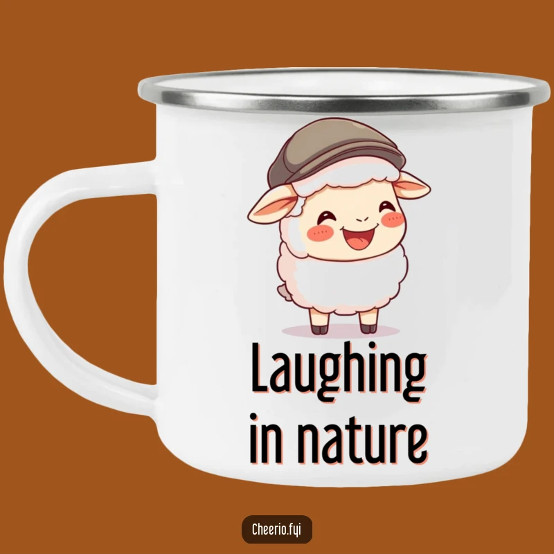 Funny Sheep Flat Cap Camping Mug: Laughs Around the Fire