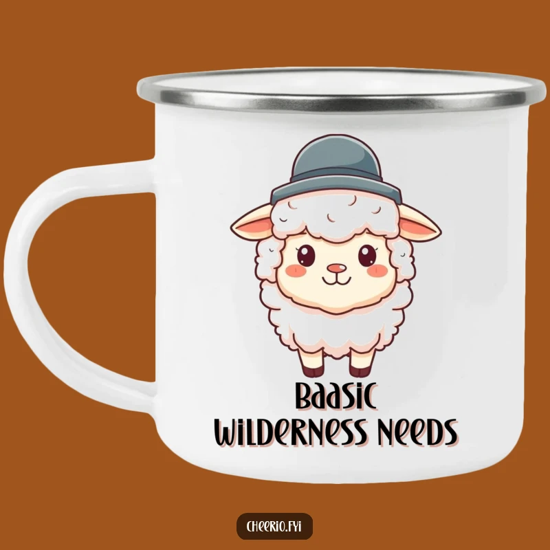 Funny Sheep Hat Camping Mug - Adventure Fuelled by Laughter