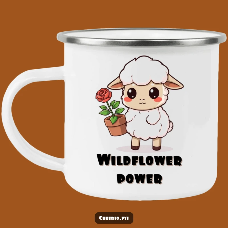 Funny Sheep Rose Camping Mug - Durable Gardener Drinkware