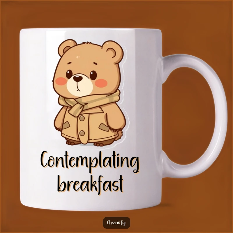 Funny Thoughtful Bear Mug - Tweed Style Design, Perfect Funny Gift!