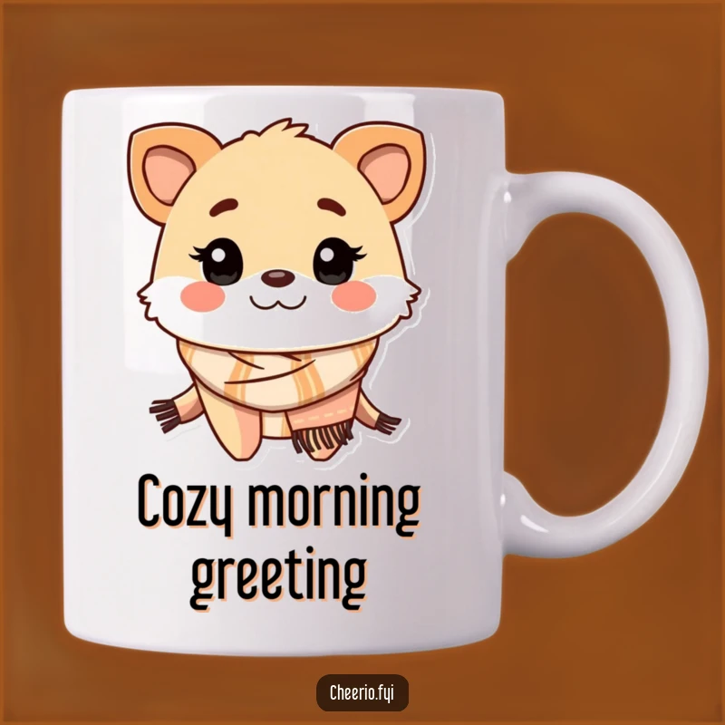 Funny Friendly Creature Scarf Mug - Cozy and Hilarious Winter Gift