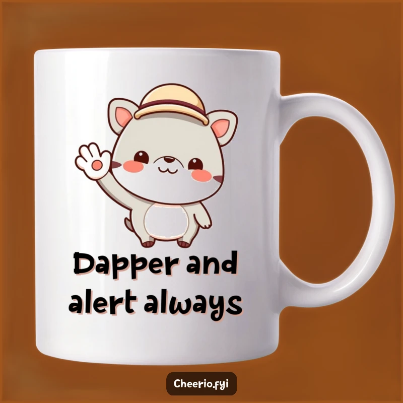 Funny Cheerful Animal Bowler Hat Mug - Jaunty Wave Gift