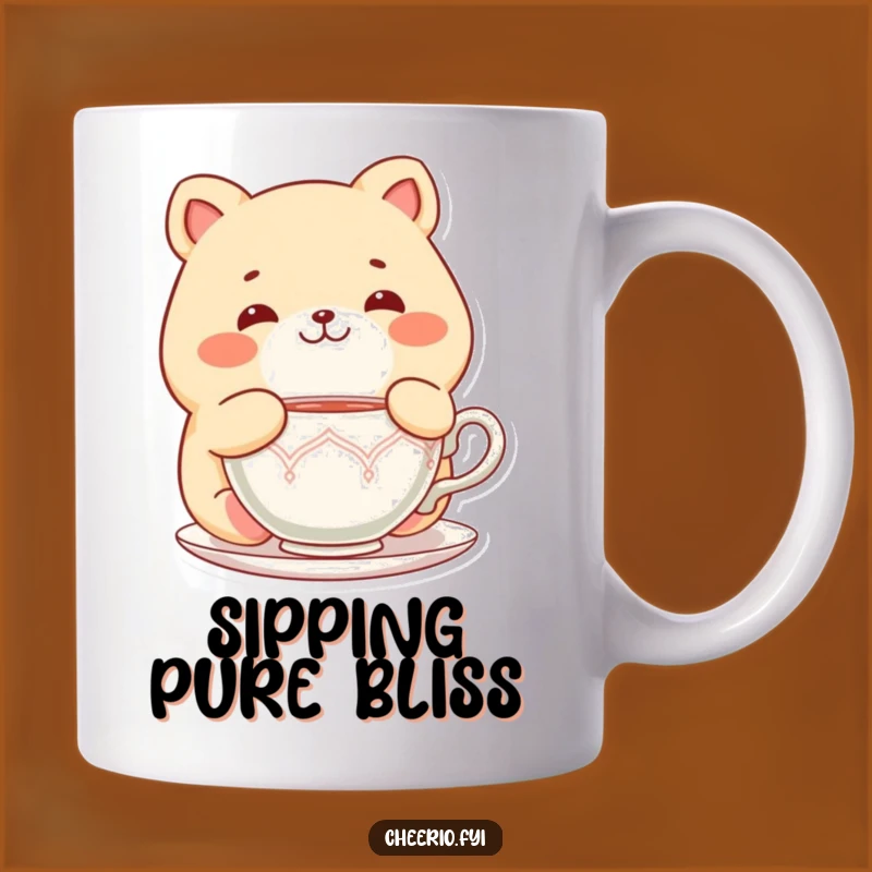 Funny Chubby Cat Mug: Delighted Tea Lover Gift for Cozy Mornings