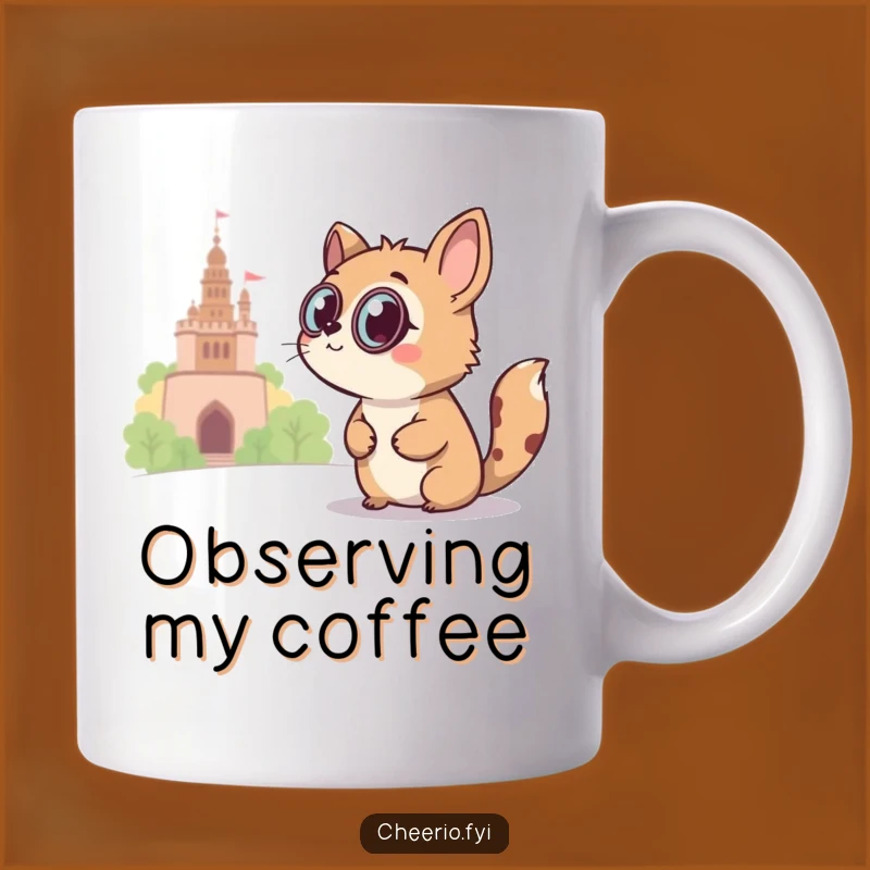 Funny Curious Animal Monocle Mug: Detective Gift for the Inquisitive