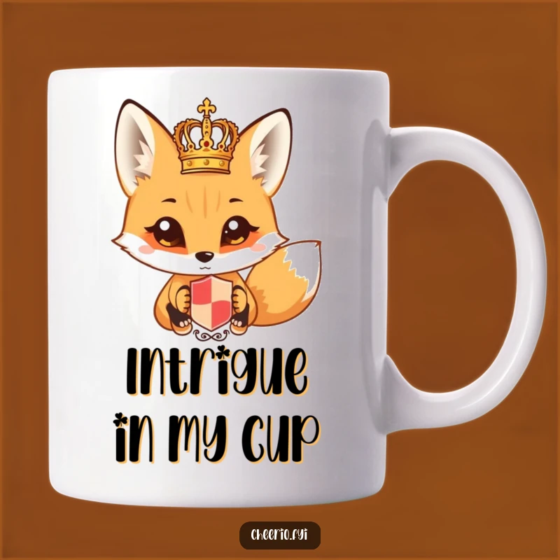 Funny Curious Fox Crest Mug - Intriguing & Hilarious Royal Animal Gift