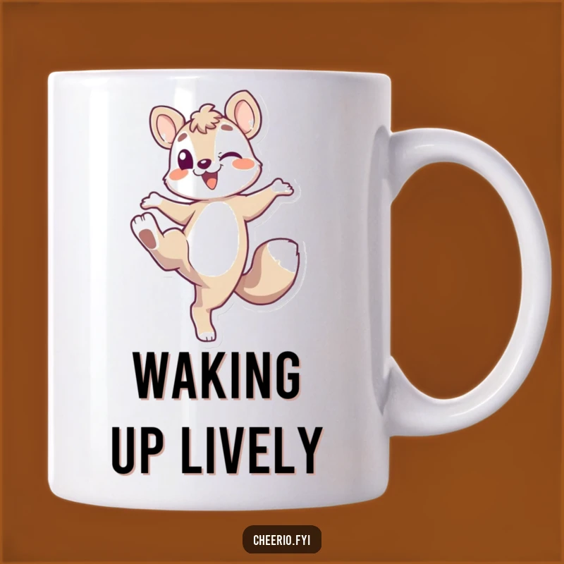 Funny Energetic Fox Mug: Playful Kick for a Fun Morning Gift