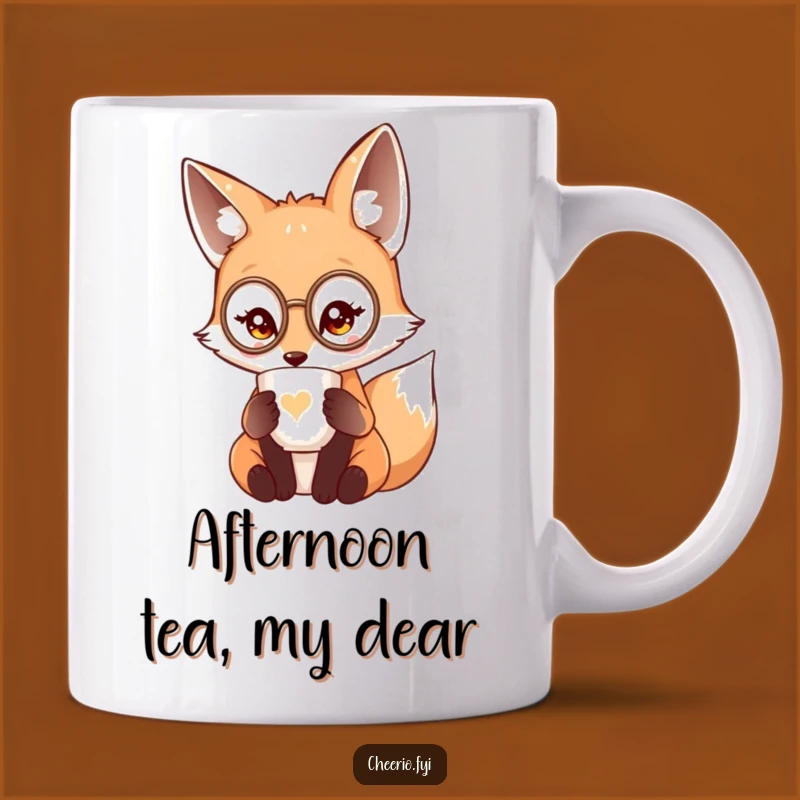 Funny Fox Monocle Tea Mug, Sophisticated Sip Perfect Gift