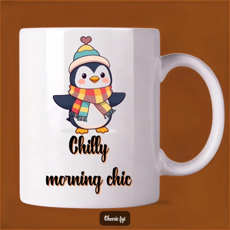 Funny Penguin Top Hat Mug - Dapper Waving Character Gift