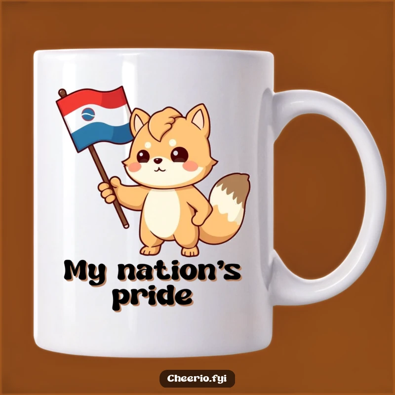 Funny Proud Animal Mug: Determined Flag Gesture - Patriotic Gift Idea