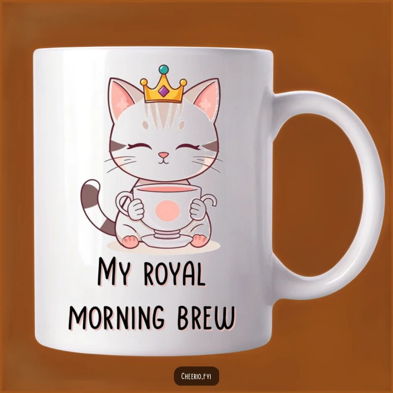Funny Royal Cat Mug: Crowned & Tea-Gazing - Whimsical Funny Gift for Cat Lovers