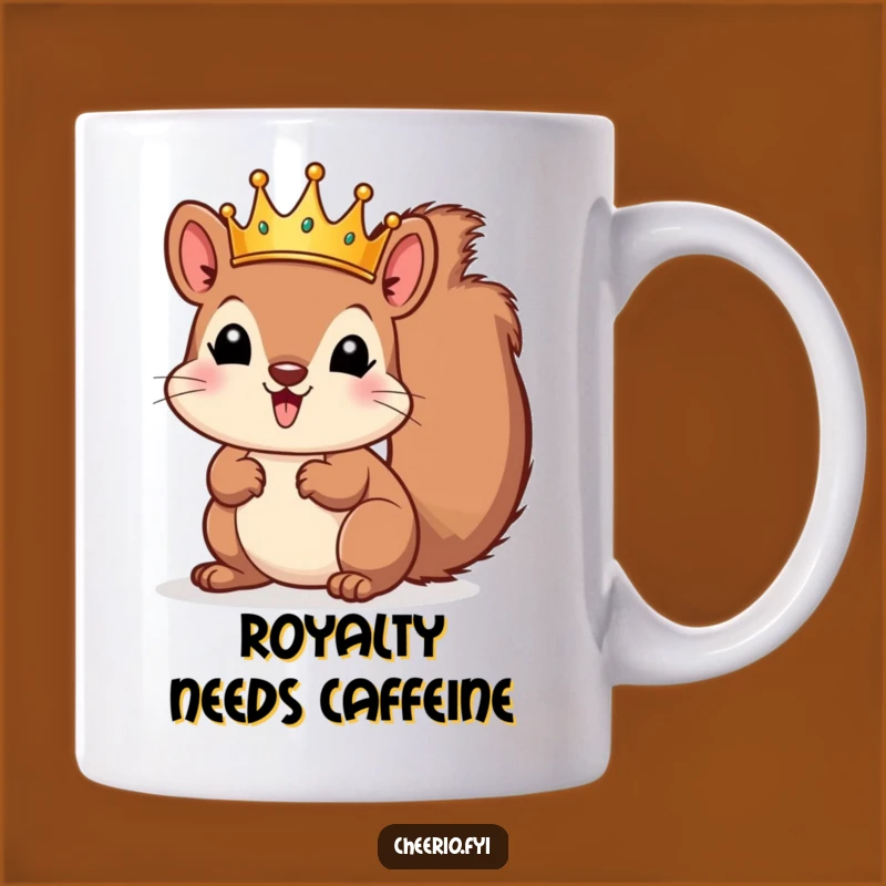 Funny Royal Squirrel Crown Mug - A Regal and Hilarious Gift for Animal Lovers