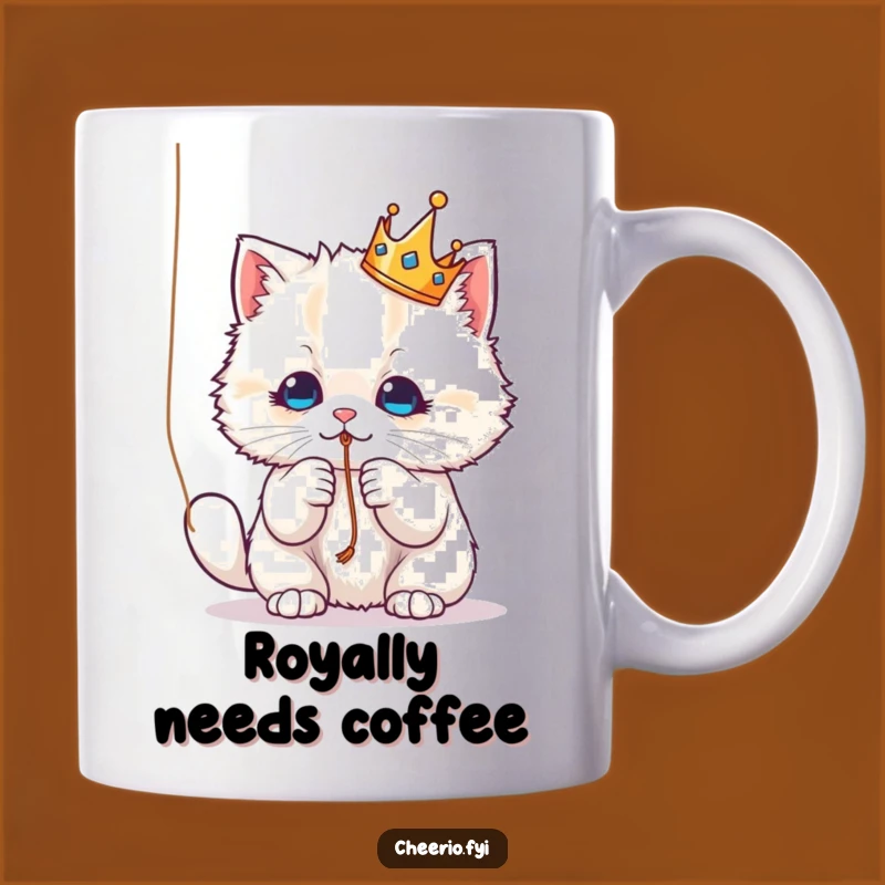 Funny Crown Cat Mug - Playful Kitty Design, Perfect Funny Gift!