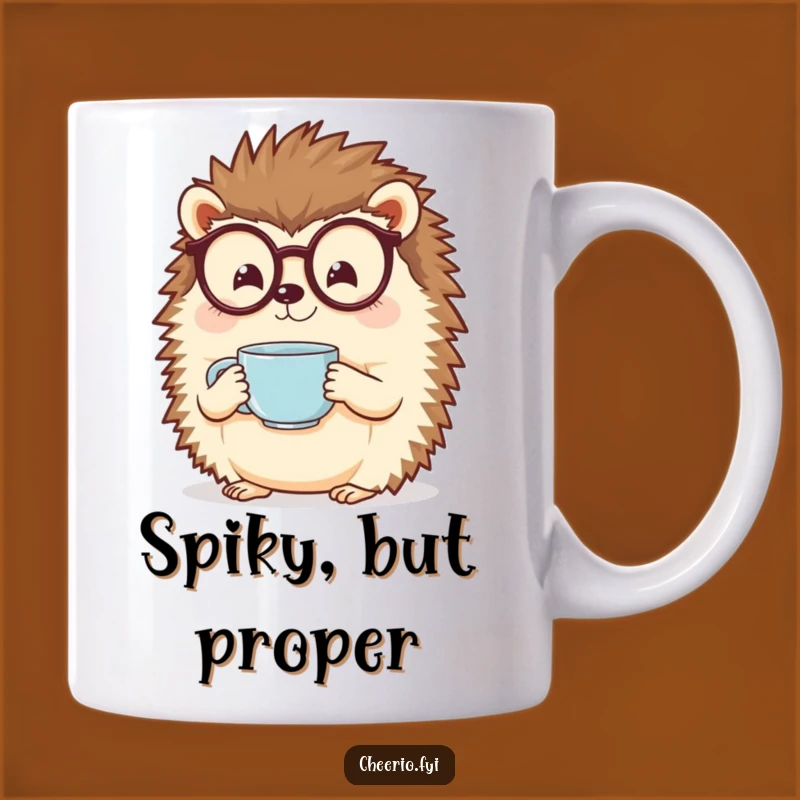 Funny Hedgehog Mug: Specs & Tea - Whimsical & Cheerful Gift