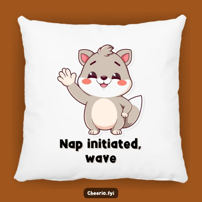 Funny Animal Pal Pillow: Jaunty Wave Smirk, Comfy Humorous Home Decor