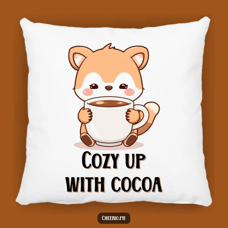 Funny Cocoa Animal Pillow: Snuggle Up with a Warm Drink Friend!