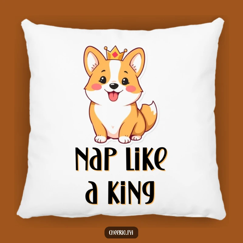 Funny Corgi Crown Pillow - Cozy & Hilarious Royal Accent for Decor Gift