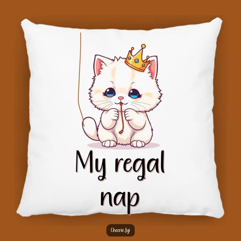 Funny Crown Cat Pillow - Soft Royal Kitty Pillow, Perfect Funny Gift!
