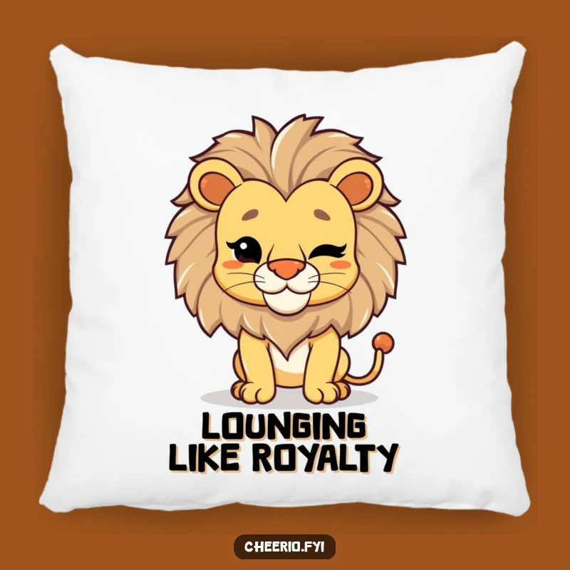 Funny Lion Wink Pillow: Regal Comfort with a Smirk