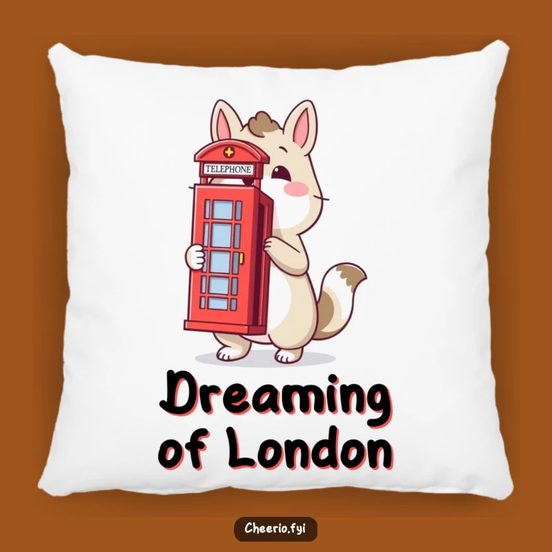 Funny Proud Animal Telephone Box Pillow: Cozy British Accent Piece