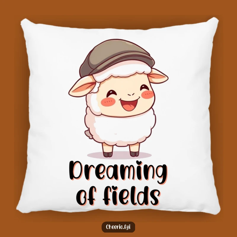 Funny Sheep Flat Cap Pillow: Comfy Laughing Companion