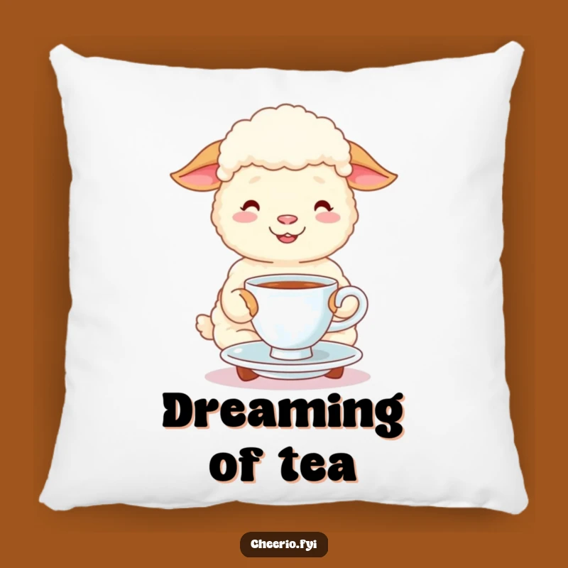 Funny Sheep Tea Time Pillow: Cozy & Cute Accent Throw Pillow Gift