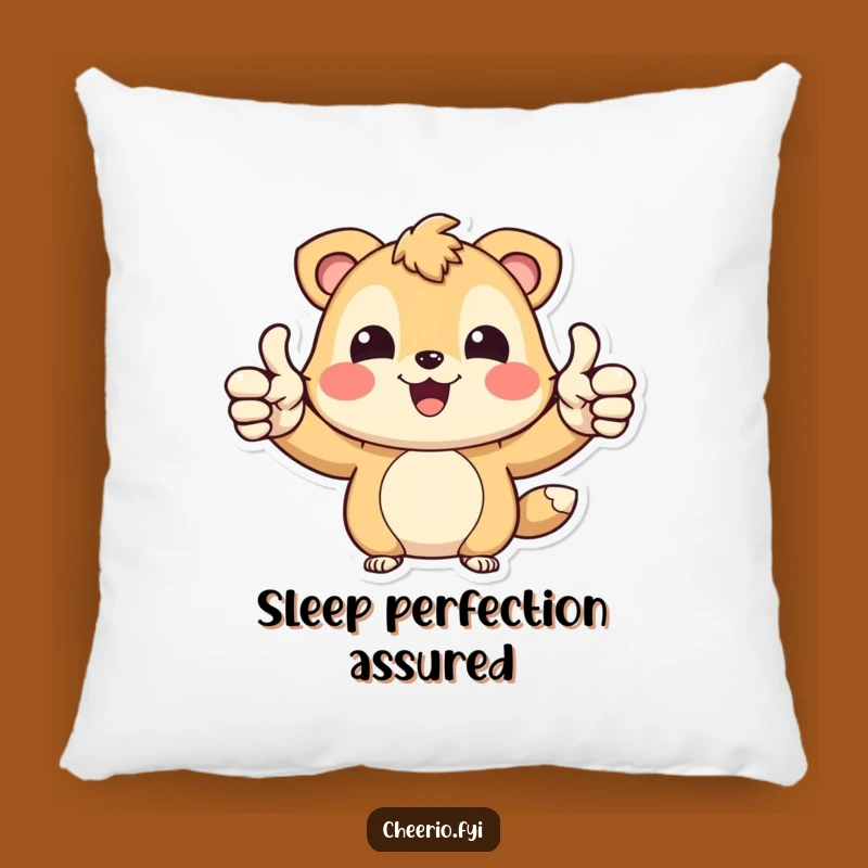 Funny Happy Bear Pillow: Cozy Joy and Thumbs Up Comfort