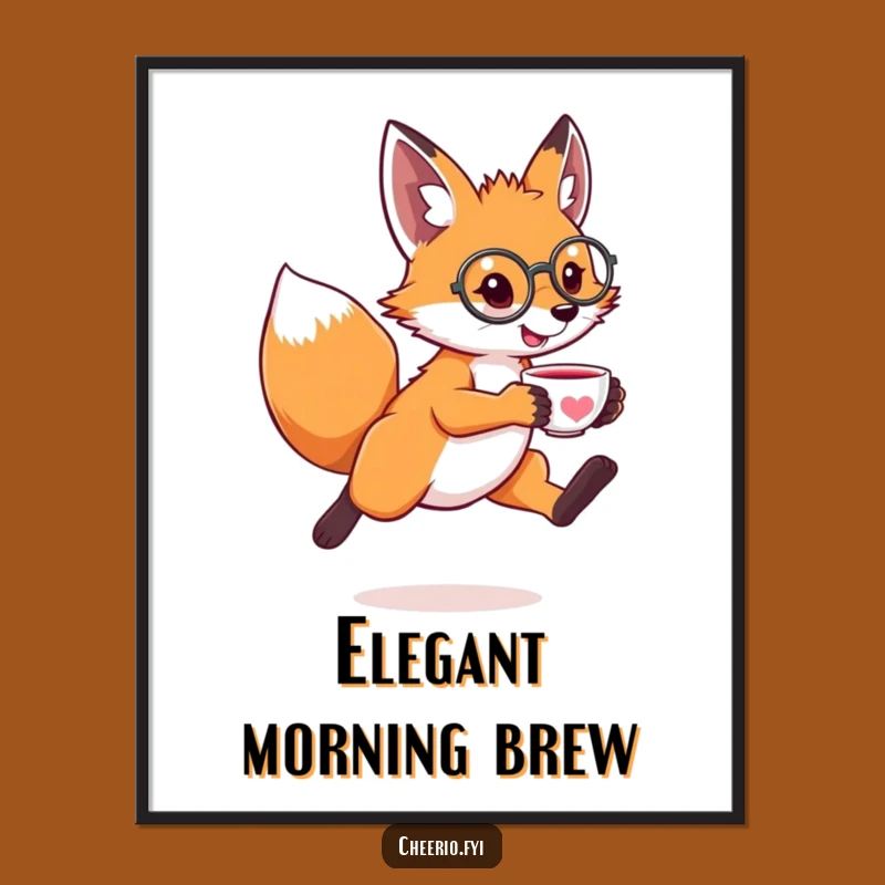 Funny Fox Monocle Digital Art Print - Hilarious Sophisticate Instant Decor Gift