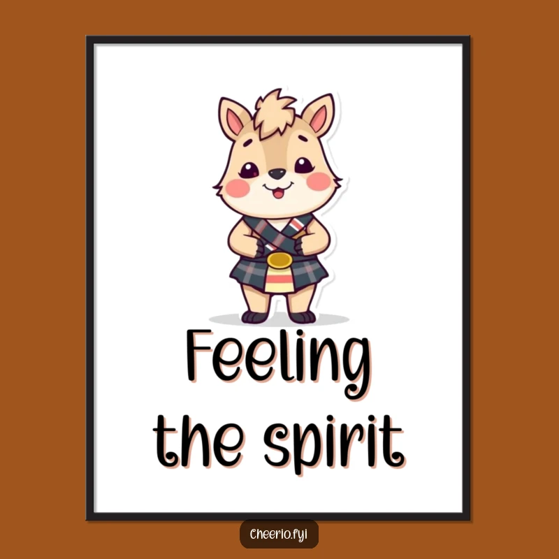 Funny Kilted British Animal Digital Print: Instant Scottish Cheer & Art!