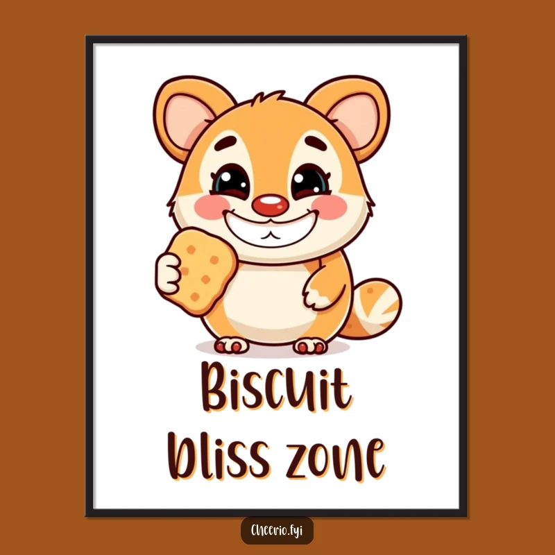 Funny Biscuit Mascot Digital Art: Grinning Offer, Instant Sweet Decor