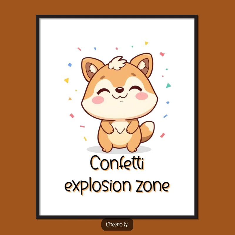 Funny Confetti Animal Digital Art: Smirking Celebration - Instant Party Decor & Funny Gift