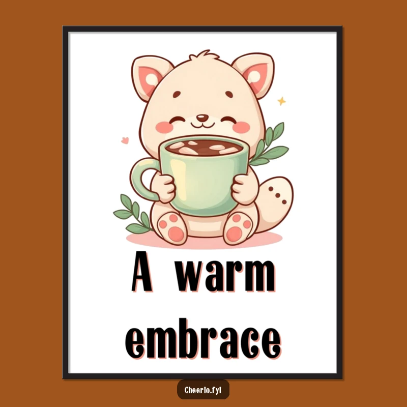 Funny Cozy Cocoa Animal Digital Art - Warm Drink Printable Gift