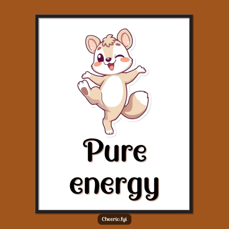 Funny Energetic Fox Digital Art: Playful Kick Instant Download