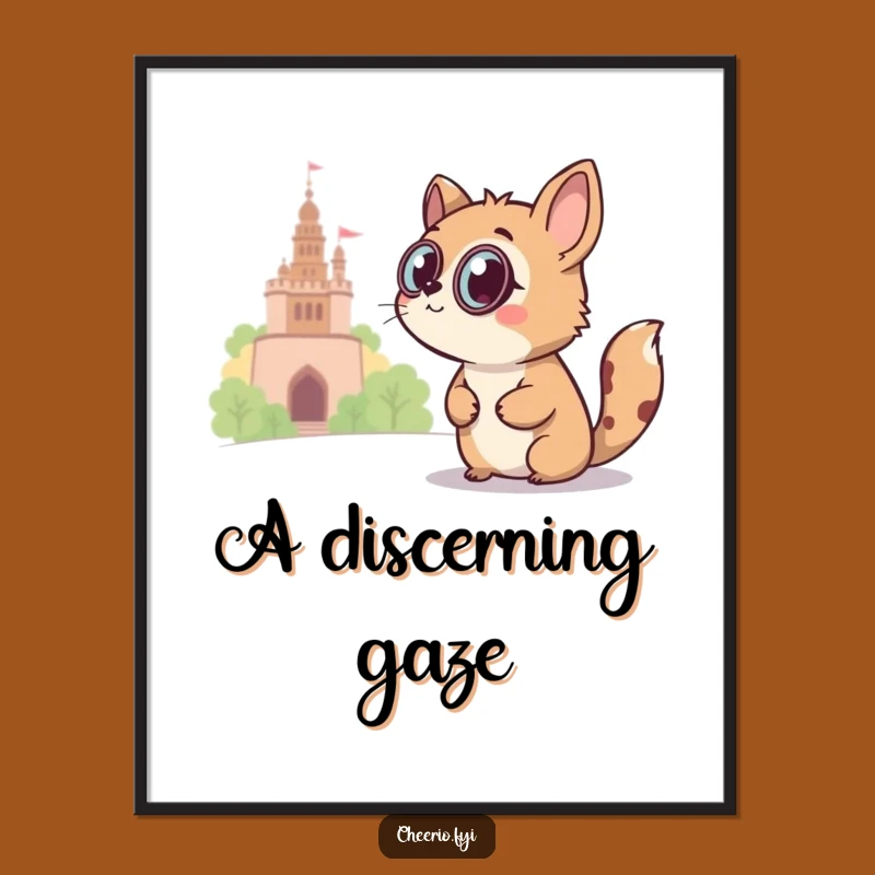 Funny Monocle Animal Digital Art: Witty Print for the Curious, Gift