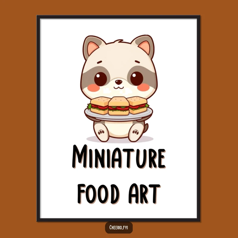 Funny Sandwich Digital Art: Stylized Animal Offers Mini Delights, Instant Funny Gift Download!