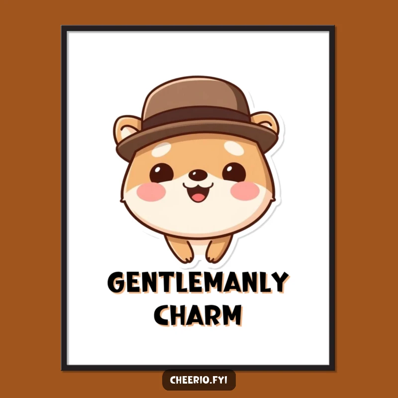 Funny Bowler Hat Animal Digital Art - Instant Dapper Vibes - Perfect Funny Gift